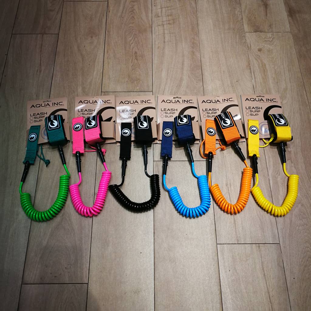 Aqua Inc Coiled Leash, 10ft, Ankle