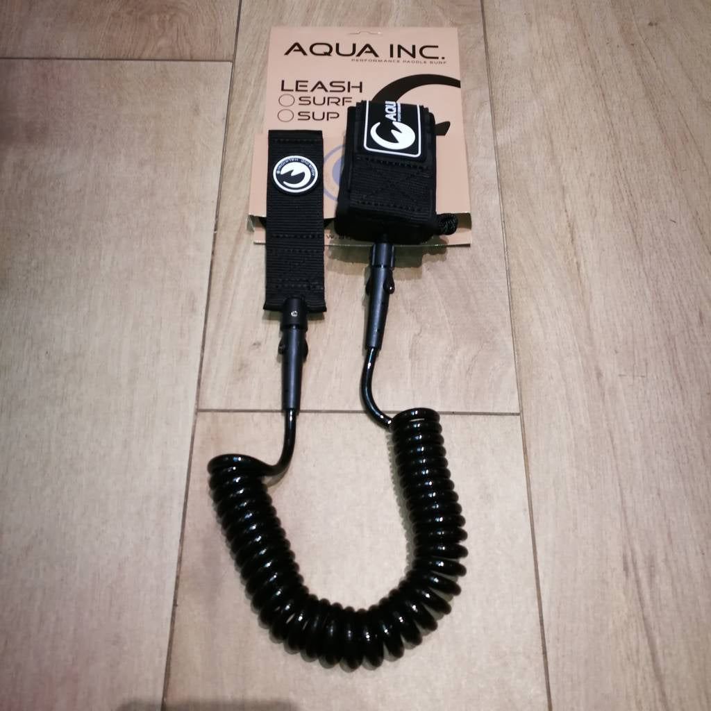 Aqua Inc Coiled Leash, 10ft, Ankle