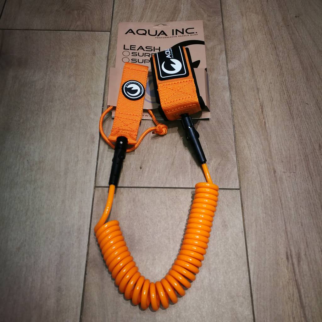 Aqua Inc Coiled Leash, 10ft, Ankle