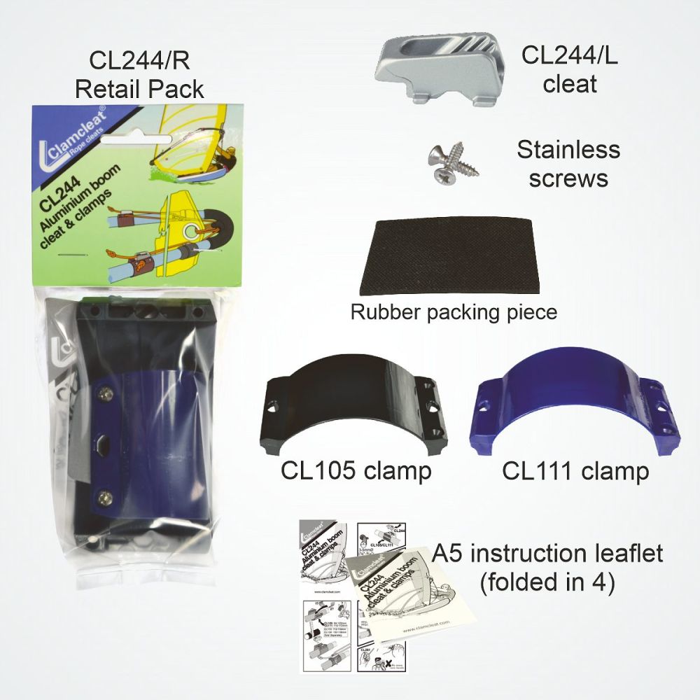 Clamcleat CL244, outhaul kit